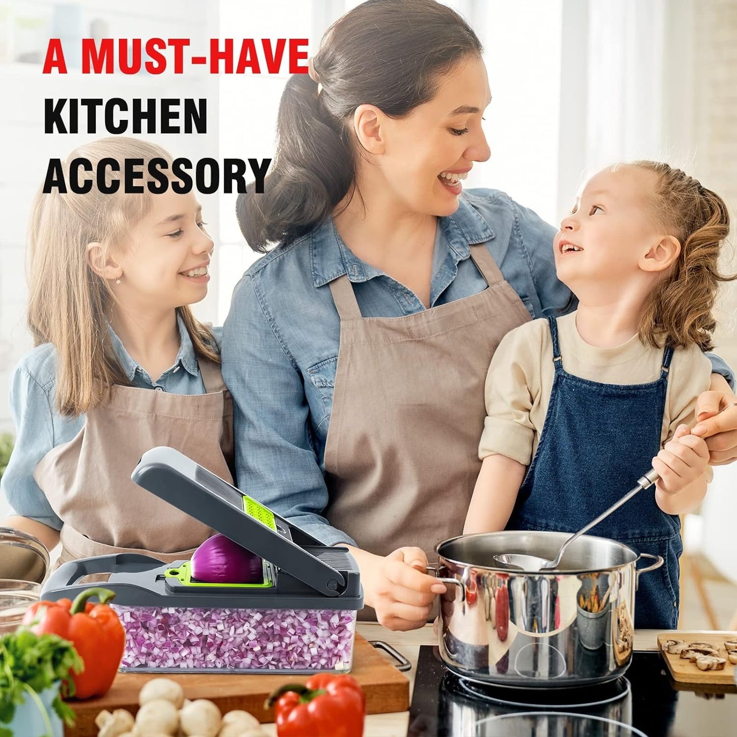 16-in-1 Premium Multifunction Vegetable Cutter & Slicer  High-Precision Mandoline with Interchangeable Stainless Steel Blades