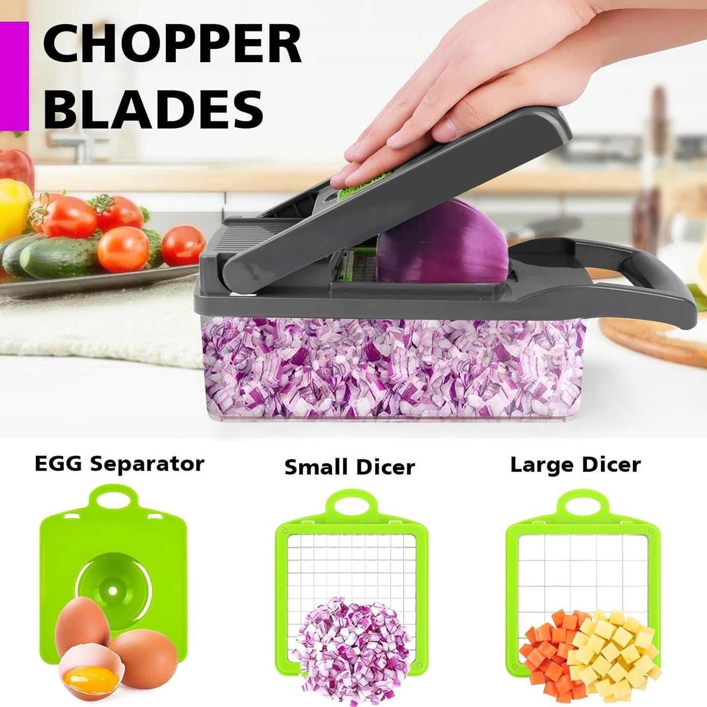 16-in-1 Premium Multifunction Vegetable Cutter & Slicer  High-Precision Mandoline with Interchangeable Stainless Steel Blades