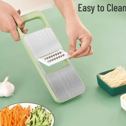 5-in-1 Multi-Functional Vegetable Slicer & Grater | Adjustable Mandoline Cutter with Interchangeable Blades for Effortless Fruit & Vegetable Prep