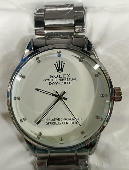 Rolex Men’s Formal Quartz Watch – Premium Stainless Steel Wristwatch with Chain | Elegant & Durable Watch for Men