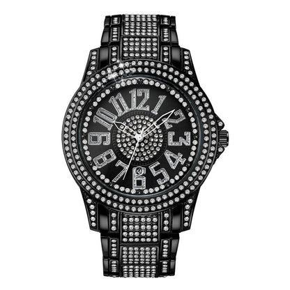 Men's Diamond Fashion Alloy Strap Date Quartz Watch